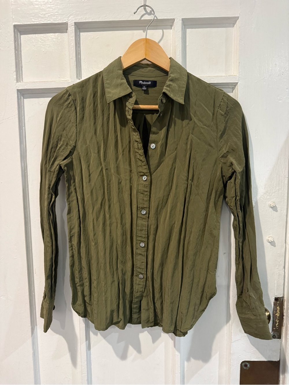 Madewell Men's Olive Button-Down Shirt